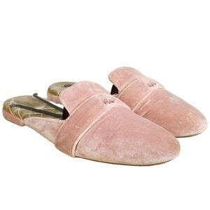 Birdies pink velvet dove mules with quilted footbed size 9.5